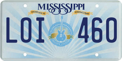 MS license plate LOI460