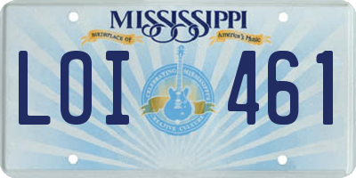 MS license plate LOI461