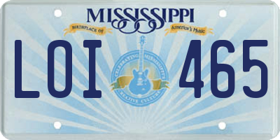 MS license plate LOI465