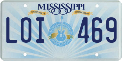 MS license plate LOI469