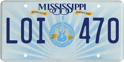 MS license plate LOI470