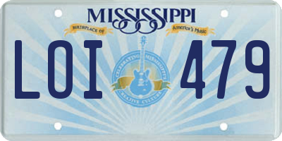 MS license plate LOI479