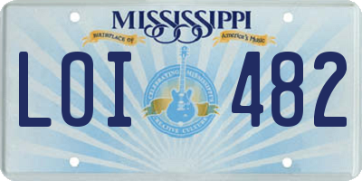 MS license plate LOI482