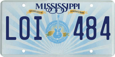 MS license plate LOI484