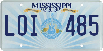 MS license plate LOI485