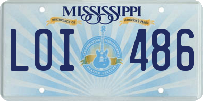 MS license plate LOI486