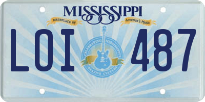 MS license plate LOI487