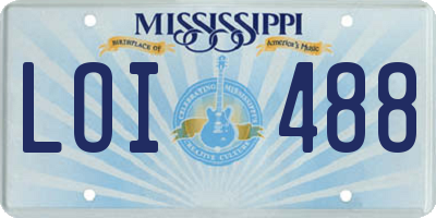 MS license plate LOI488