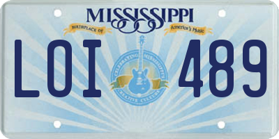 MS license plate LOI489