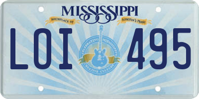 MS license plate LOI495