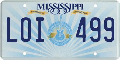 MS license plate LOI499