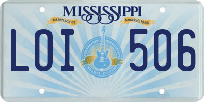 MS license plate LOI506
