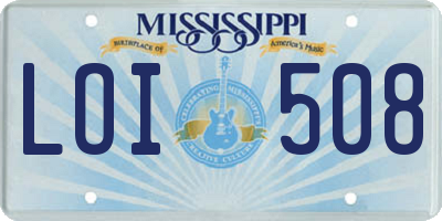 MS license plate LOI508