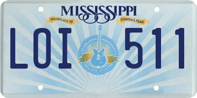 MS license plate LOI511
