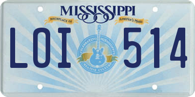 MS license plate LOI514