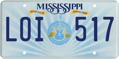 MS license plate LOI517