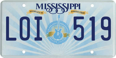 MS license plate LOI519