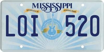 MS license plate LOI520