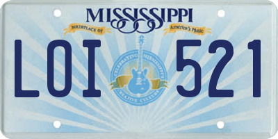 MS license plate LOI521