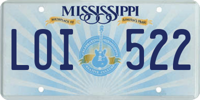 MS license plate LOI522