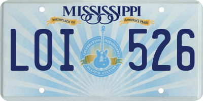 MS license plate LOI526