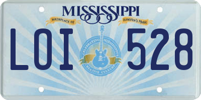 MS license plate LOI528