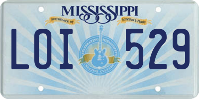 MS license plate LOI529