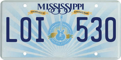 MS license plate LOI530