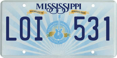 MS license plate LOI531