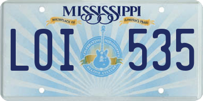 MS license plate LOI535