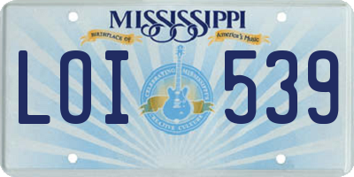 MS license plate LOI539