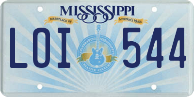 MS license plate LOI544