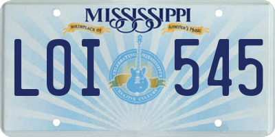 MS license plate LOI545