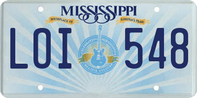 MS license plate LOI548