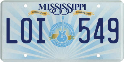 MS license plate LOI549