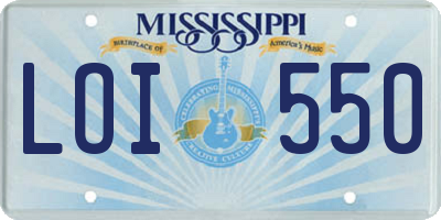 MS license plate LOI550