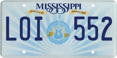 MS license plate LOI552