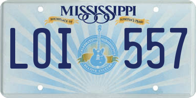 MS license plate LOI557