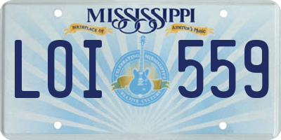 MS license plate LOI559