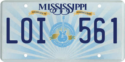 MS license plate LOI561