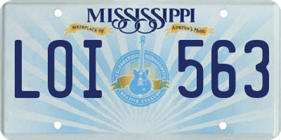 MS license plate LOI563