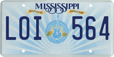 MS license plate LOI564