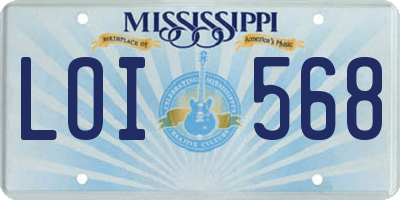 MS license plate LOI568