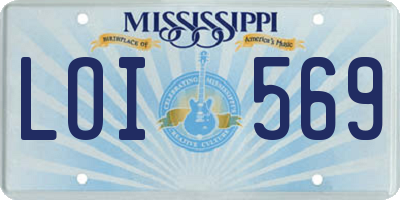 MS license plate LOI569