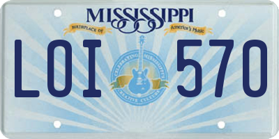 MS license plate LOI570