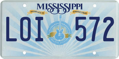 MS license plate LOI572