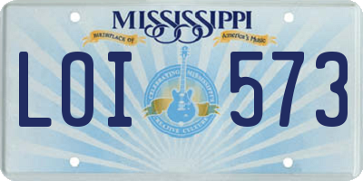 MS license plate LOI573