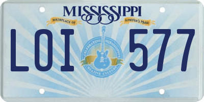 MS license plate LOI577