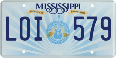 MS license plate LOI579