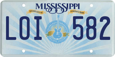 MS license plate LOI582